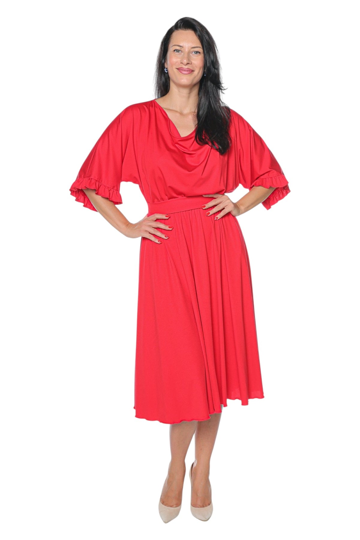 Rochie Nova Red Monielle cu buzunare