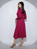 Rochia Adnana din jerseu de bumbac, cu drapaj in talie si decolteu in V