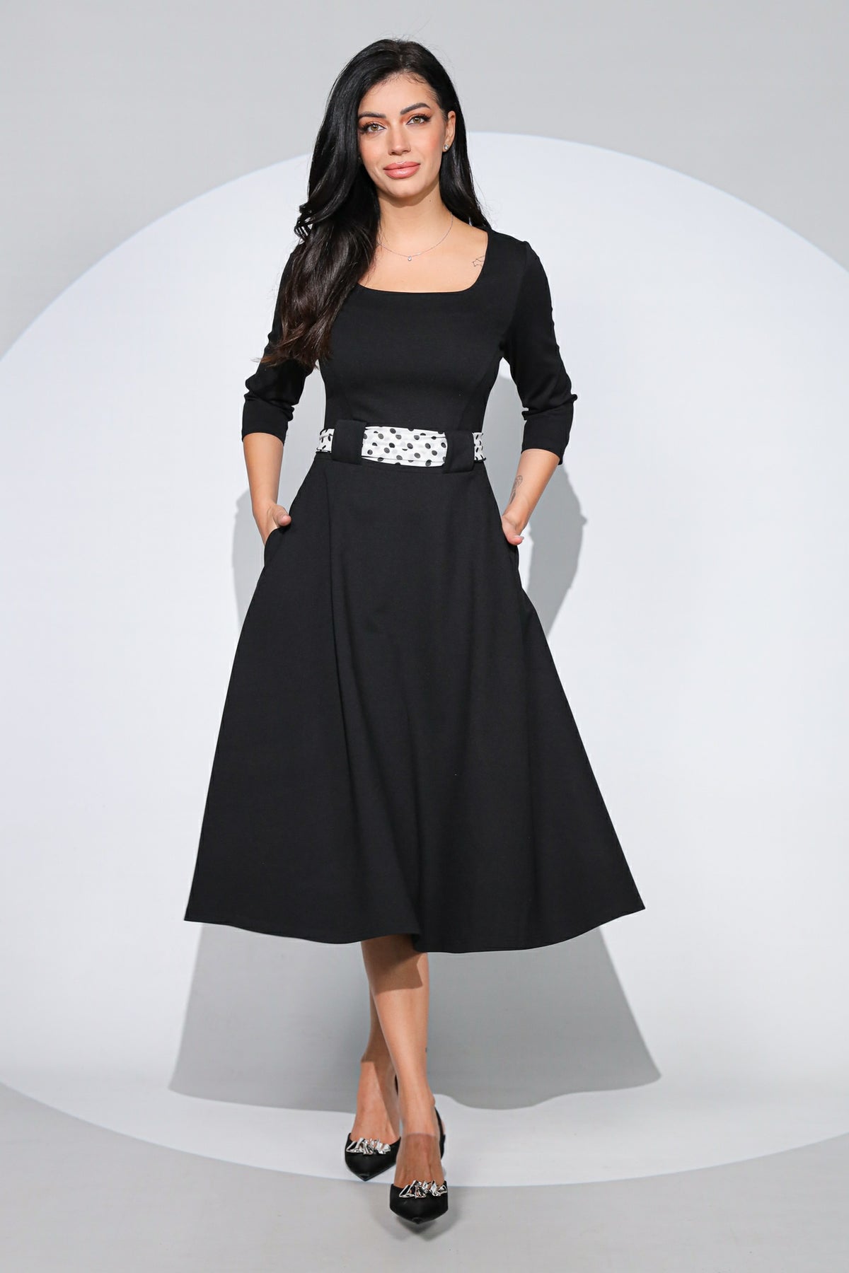 Rochia Allegra din jerseu de bumbac cu 3 eșarfe incluse