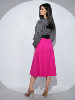 Rochia Cosette Fuchsia, din jerseu de bumbac, cu cordon