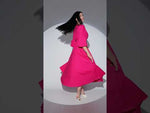 Rochia Viva Fuchsia din bumbac, cu corseleta si buzunare
