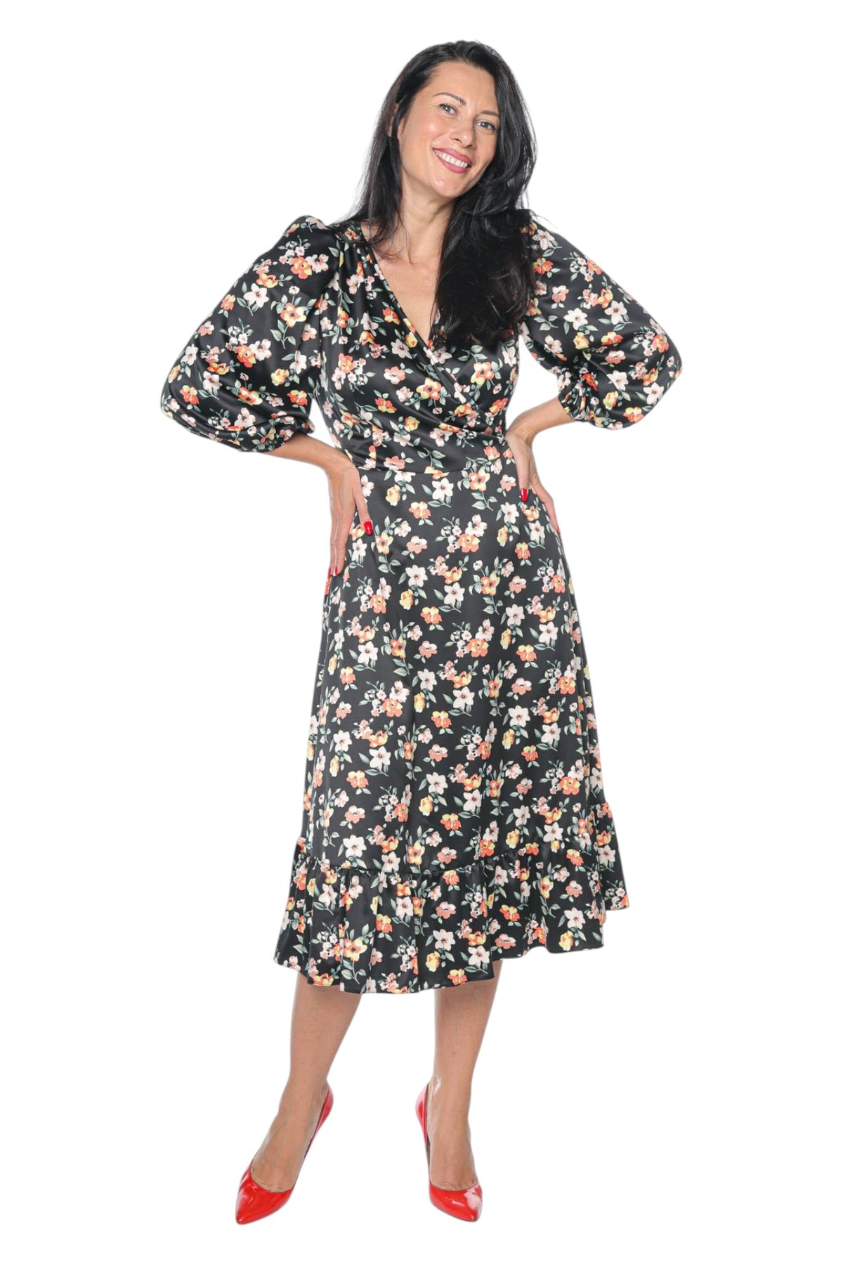 Rochie Livia Black Monielle cu decolteu petrecut